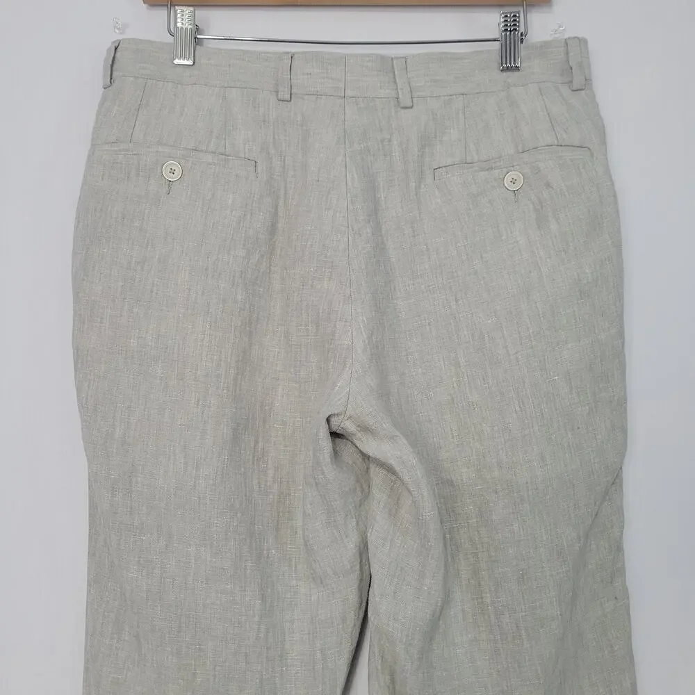 Bar III 100% Linen Pants men's size 32x34 Gray Coastal Beach Wedding Old Money